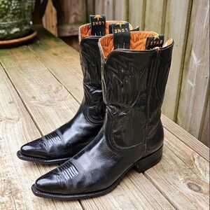 Wome’s Vintage 1940-1950’s Black Lone Star Leather Cowboy Boots SUPER RARE!